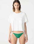 Bassike Boxy Pocket Detail Short Sleeve Tshirt White