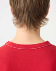 Bassike Acid Wash Short Sleeve Boxy T Shirt Red Acid