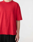 Bassike Acid Wash Short Sleeve Boxy T Shirt Red Acid