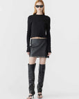 Bassike Slim Rib Raglan Long Sleeve Tshirt Black