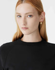 Bassike Slim Rib Raglan Long Sleeve Tshirt Black