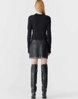 Bassike Slim Rib Raglan Long Sleeve Tshirt Black