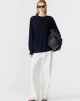 Bassike Oversized Crew Neck Knit Ink
