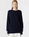 Bassike Oversized Crew Neck Knit Ink
