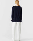 Bassike Oversized Crew Neck Knit Ink