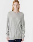 Bassike Oversized Crew Neck Knit Light Grey Marle