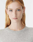 Bassike Oversized Crew Neck Knit Light Grey Marle