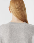 Bassike Oversized Crew Neck Knit Light Grey Marle