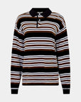 Bassike Universal Velour Polo Black Brown Natural