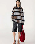 Bassike Universal Velour Polo Black Brown Natural