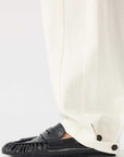 Bassike Tab Detail Twill Pant Ecru