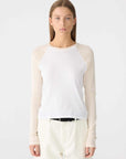 Bassike Panelled Baby Long Sleeve T Shirt White Ecru