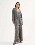 Rabens Saloner Inja Leopard Print Wide Leg Pants