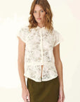 Rowie Allie Peplum Blouse Bone