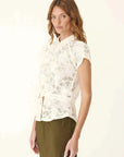 Rowie Allie Peplum Blouse Bone