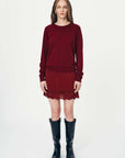 Rowie Axel Merino Knit Top Merlot Red