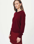 Rowie Axel Merino Knit Top Merlot Red