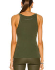 Bassike Everyday Superfine Rib Tank Khaki Green