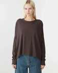 Bassike Circle Long Sleeve T Shirt Dark Plum