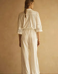 Aur Ocea Bianca Lace Trim Straight Leg Pant
