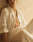 Aur Ocea Bianca Lace Trim Straight Leg Pant