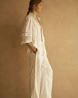Aur Ocea Bianca Lace Trim Straight Leg Pant