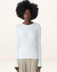 Bassike Sheer Rib LS T Shirt White