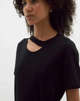 Bassike Raw Cutout Short Sleeve T/Shirt Black