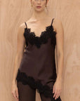 Charli Blake Contrast Lace Top Chocolate