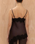 Charli Blake Contrast Lace Top Chocolate