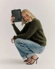 World of Nomads Adele Cashmere Crew Neck Knit Moss