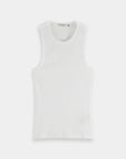 Scotch and Soda Core Rib Racer Tank White