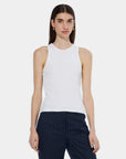 Scotch and Soda Core Rib Racer Tank White
