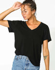 Perfectwhitetee Hendrix Basic V Neck Tee True Black
