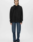 Camilla and Marc Grid Flocking Logo Hoodie Black