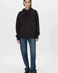 Camilla and Marc Grid Flocking Logo Hoodie Black