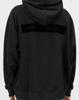 Camilla and Marc Grid Flocking Logo Hoodie Black