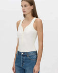 Camilla and Marc Nora Button Tank Soft White