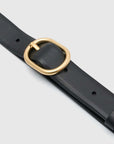 Camilla and Marc Rae Matte Leather Belt Black Gold