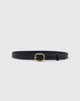 Camilla and Marc Rae Matte Leather Belt Black Gold