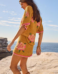 Spell Coastal Granny Mini Skirt Mustard