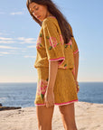 Spell Coastal Granny Mini Skirt Mustard