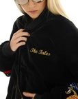 The Tales Tokyo Dragon Embroidered Velvet Bomber Jacket