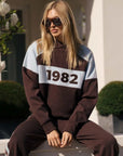 Araminta James 1982 Contrast Knit Sweater Espresso