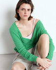 American Vintage Womens Cardigan Dumy Green Melange