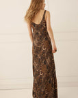 Spell Damask Bias Dress Walnut