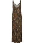 Spell Damask Bias Dress Walnut