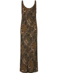 Spell Damask Bias Dress Walnut