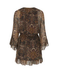 Spell Damask Tunic Mini Dress Walnut