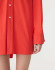 Bassike Crushed Cotton Oversized Shirt Red
